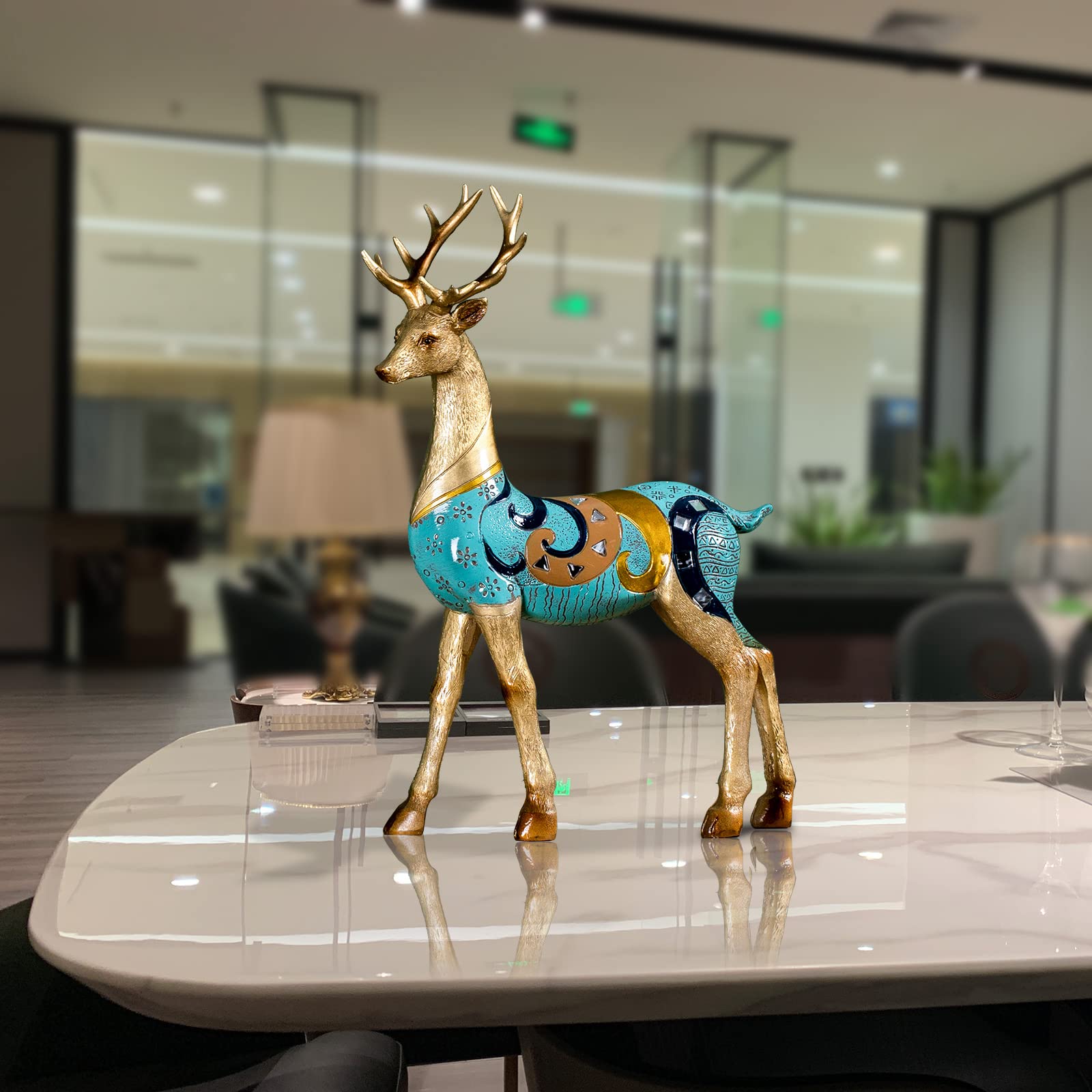 Amazon.co.jp: sugutee 12.2インチ 大きな鹿の像 鹿の置物 室内